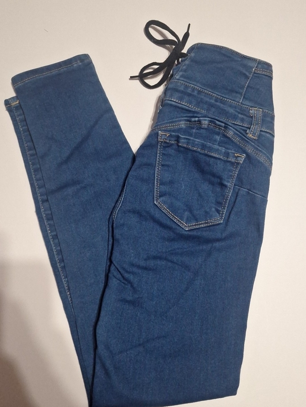 Wax Jean Dark Blue Drawstring Skinny Jeggings
